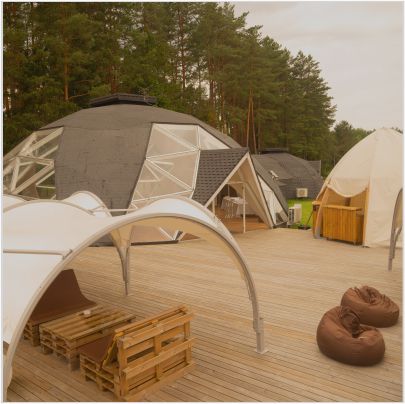 Закрытый  отапливаемый гео купол- площадка для корпоратива